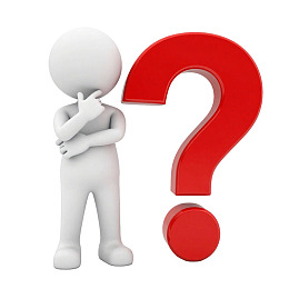 思考人物与红色问号并列