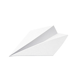 白色纸飞机静置于纯白背景