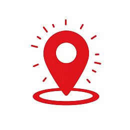 红色定位图标设计简洁