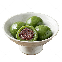 写实风红豆沙青团美食特写