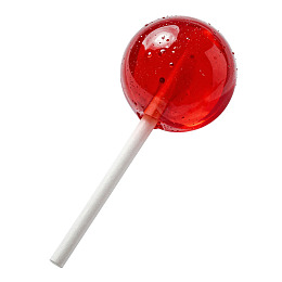 一颗红色棒棒糖特写图片