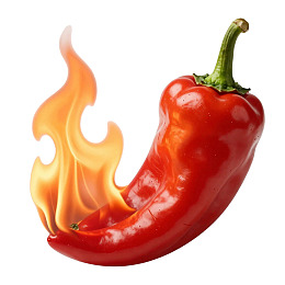 红辣椒火焰燃烧特写图片