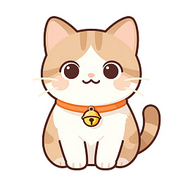 卡通可爱猫咪佩戴铃铛项圈