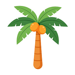 卡通风格椰子树插画图片