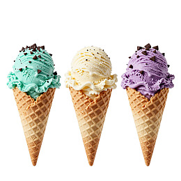 三支不同口味冰淇淋图片