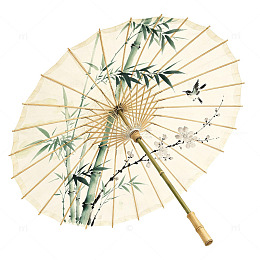 水墨竹梅飞鸟古风油纸伞