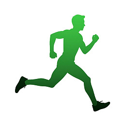 绿色渐变风格跑步人物剪影