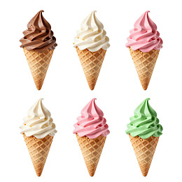 六款彩色冰淇淋锥图片
