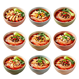 九碗红汤面条美食展示