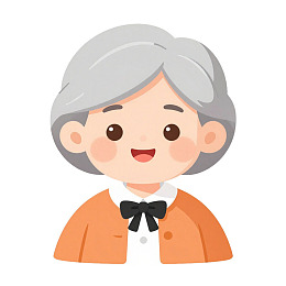 卡通风格的老年女性形象