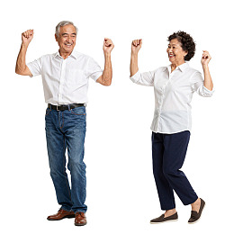 老年夫妇活力庆祝图片