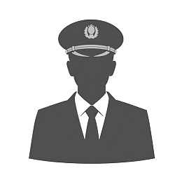 警察制服人物剪影图标