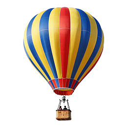 彩色热气球载人飞行图片