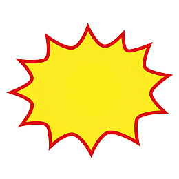 黄色爆炸形标签红色边框