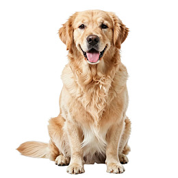 金毛犬坐姿微笑图片