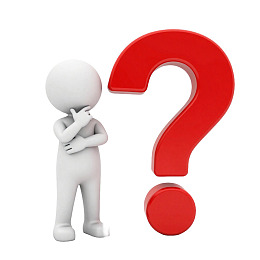 思考者旁的红色问号图片