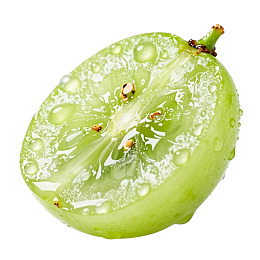 切开的青葡萄滴水图片