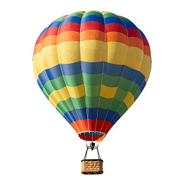 彩色热气球在白色背景上