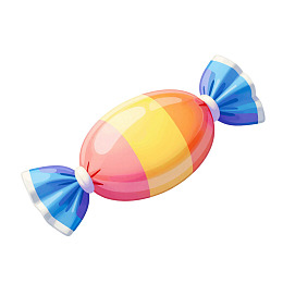 彩色糖果包裹在蓝色包装纸中