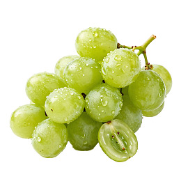 新鲜绿色葡萄带水珠图片