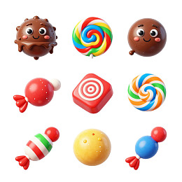 九款卡通糖果造型集合