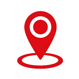 红色定位图标简洁设计