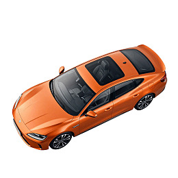 橙色轿车俯视图图片