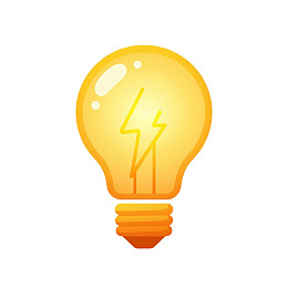 发光灯泡内有闪电图案