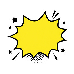黄色爆炸气泡漫画风格插画