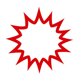 红色爆炸形图案标识图片