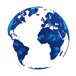蓝色点阵地球图案图片
