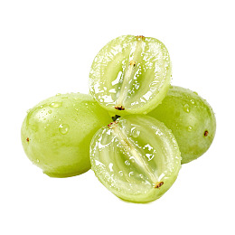 新鲜青葡萄切面特写图片