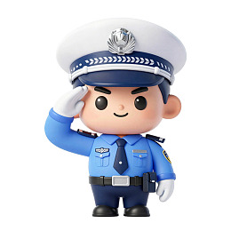 卡通警察敬礼形象图片