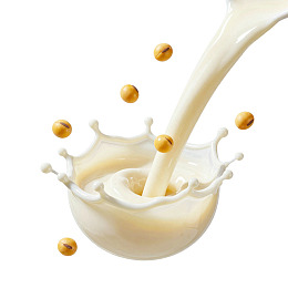 豆浆飞溅与黄豆特写图片