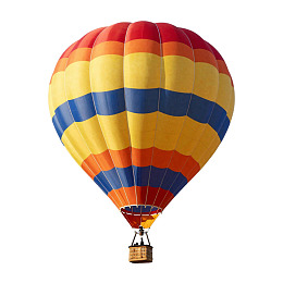 彩色热气球在空中飞行