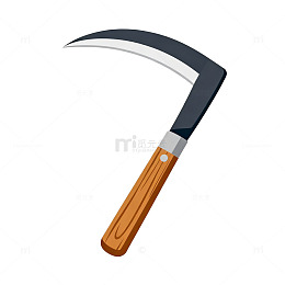 卡通风格镰刀工具插画