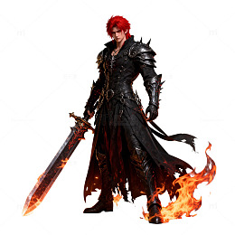 暗黑系战士插画