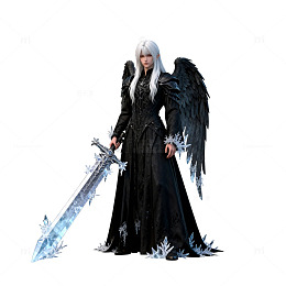 暗黑系天使战士角色设定图