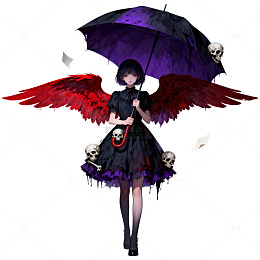 暗黑哥特风女性角色插画设计