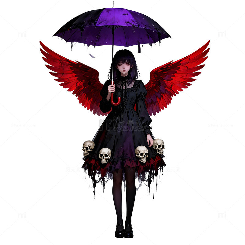 暗黑系魔女插画设计素材