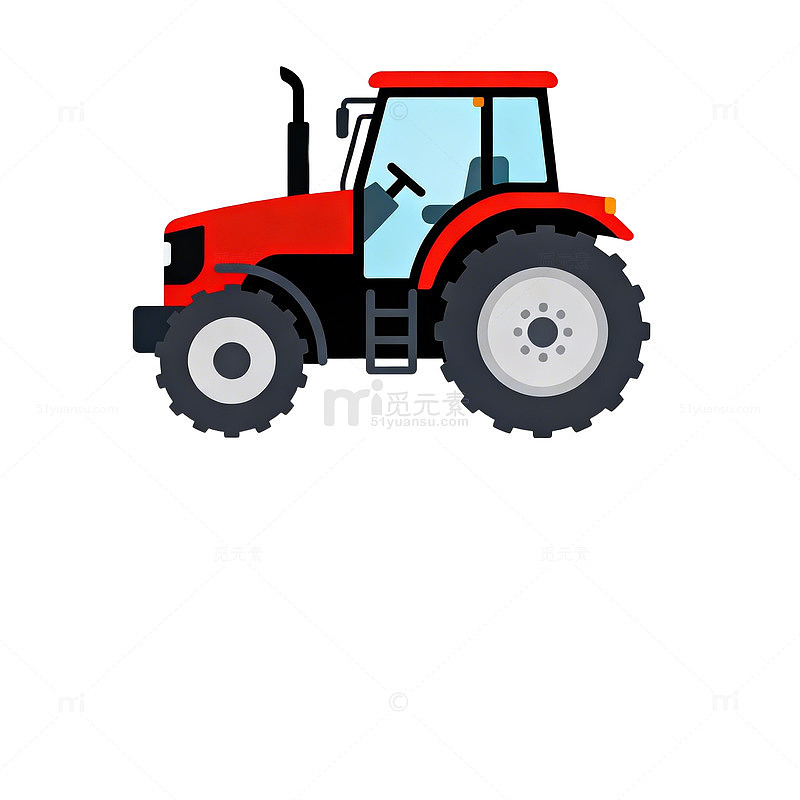 卡通风格拖拉机矢量插画素材