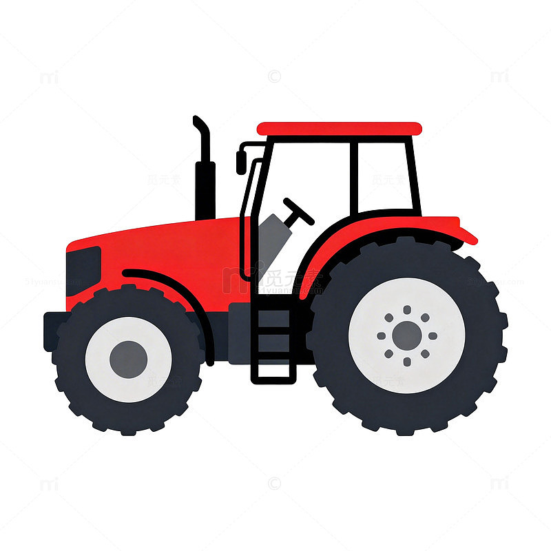 简约风格拖拉机插画素材
