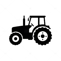 黑白色调拖拉机剪影图案