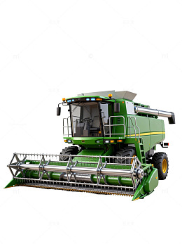 绿色联合收割机三维模型