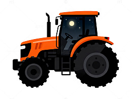 卡通拖拉机插画