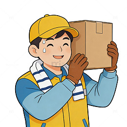快递员送货服务卡通形象