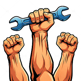 力量工人工具插画