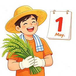 农民丰收日卡通插画