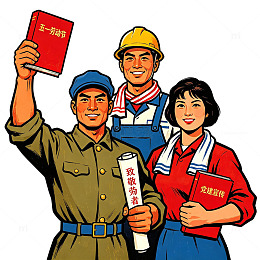 工人宣传画宣传五一劳动节