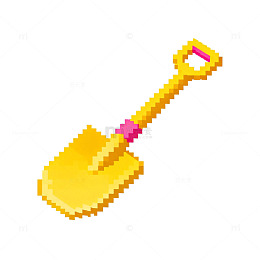 像素风格厨房用具铲子图案